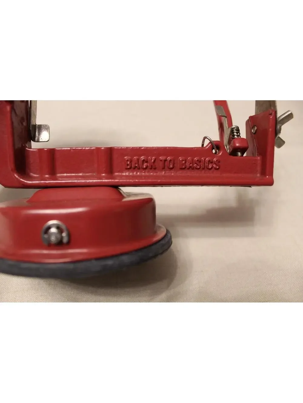 Back To Basics Peel Away Cast‎ Iron Apple Peeler/Corer Red Baked Enamel